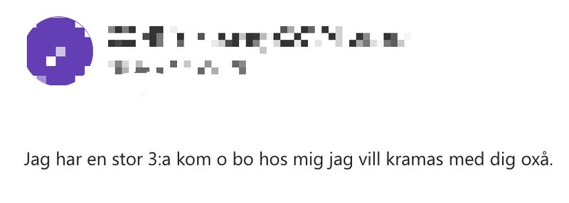 Ett meddelande som Johanna fick Ett meddelande som Johanna fick